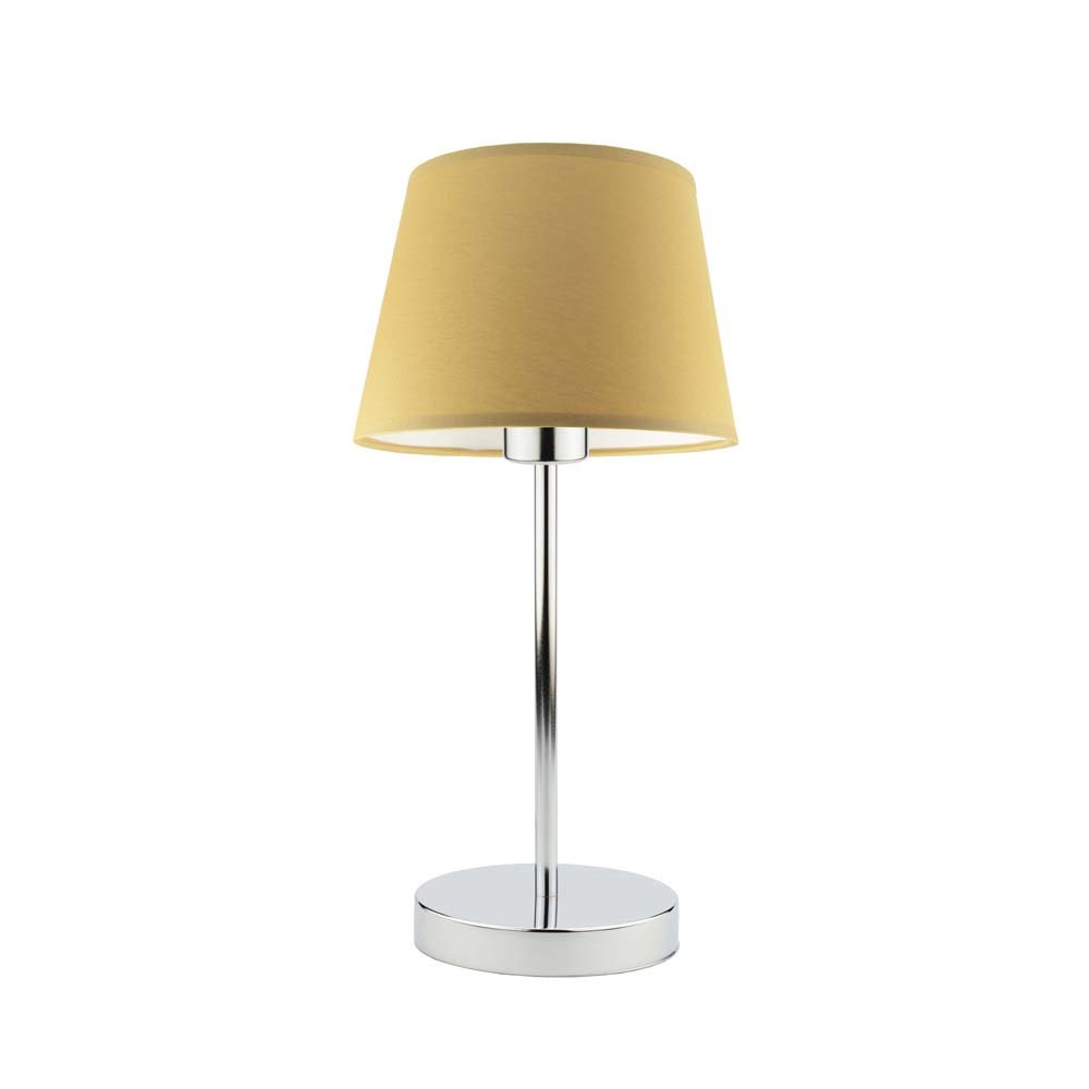 Lampka nocna LYSNE Siena, 60 W, E27, musztardowa/chrom, 41,5x19,5 cm