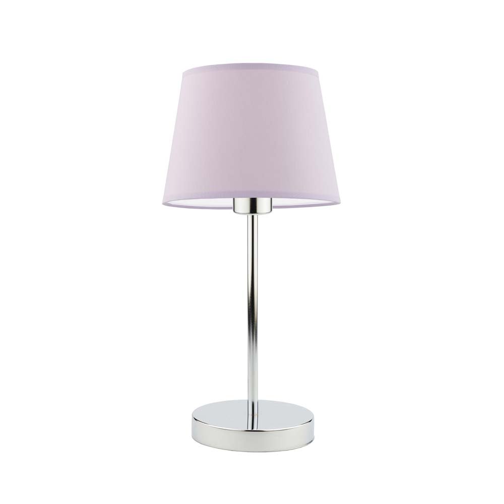 Lampka nocna LYSNE Siena, 60 W, E27, jasnofioletowa/chrom, 41,5x19,5 cm