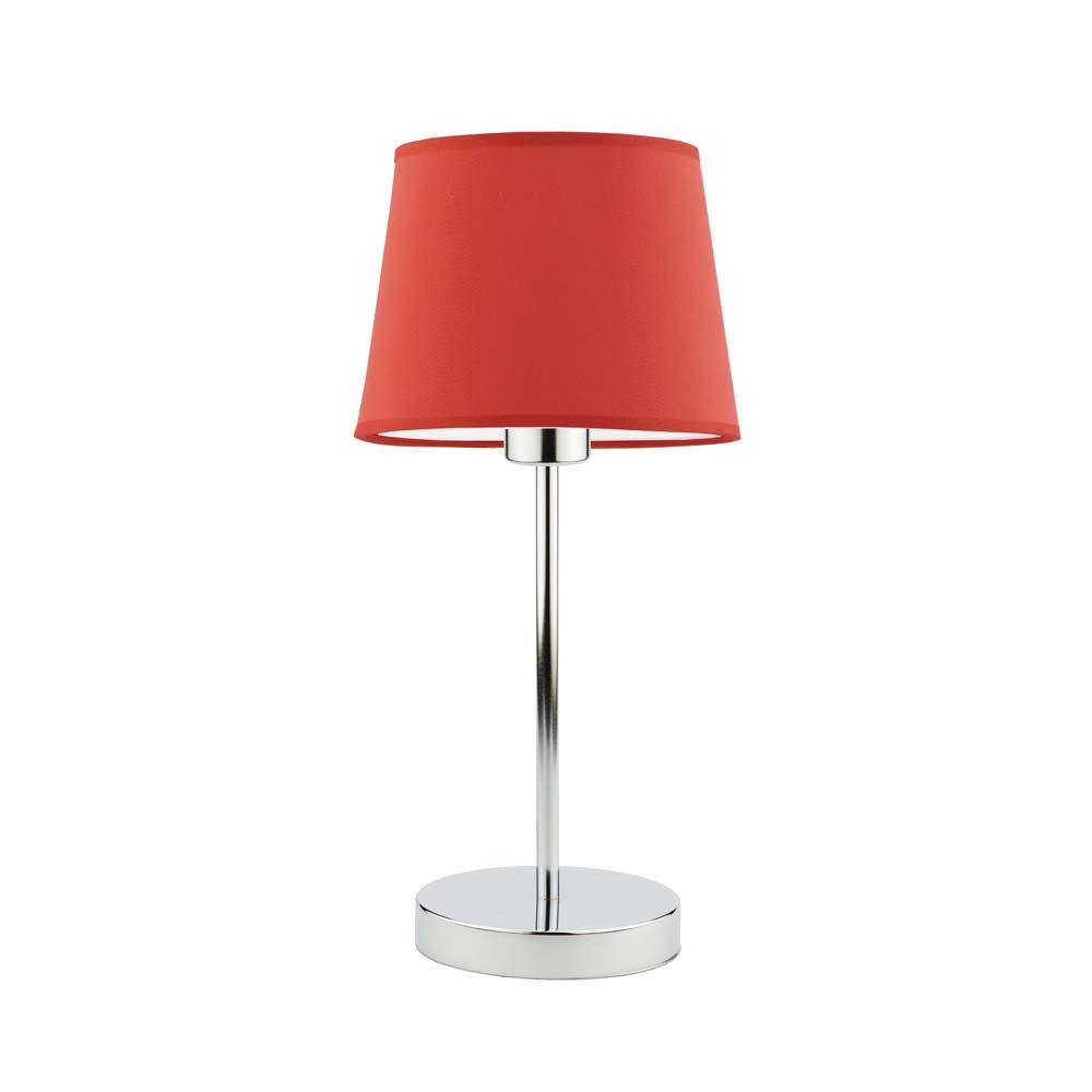 Lampka nocna LYSNE Siena, 60 W, E27, czerwona/chrom, 41,5x19,5 cm