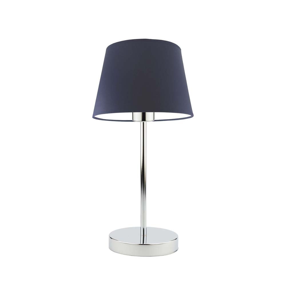 Lampka nocna LYSNE Siena, 60 W, E27, granatowa/chrom, 41,5x19,5 cm