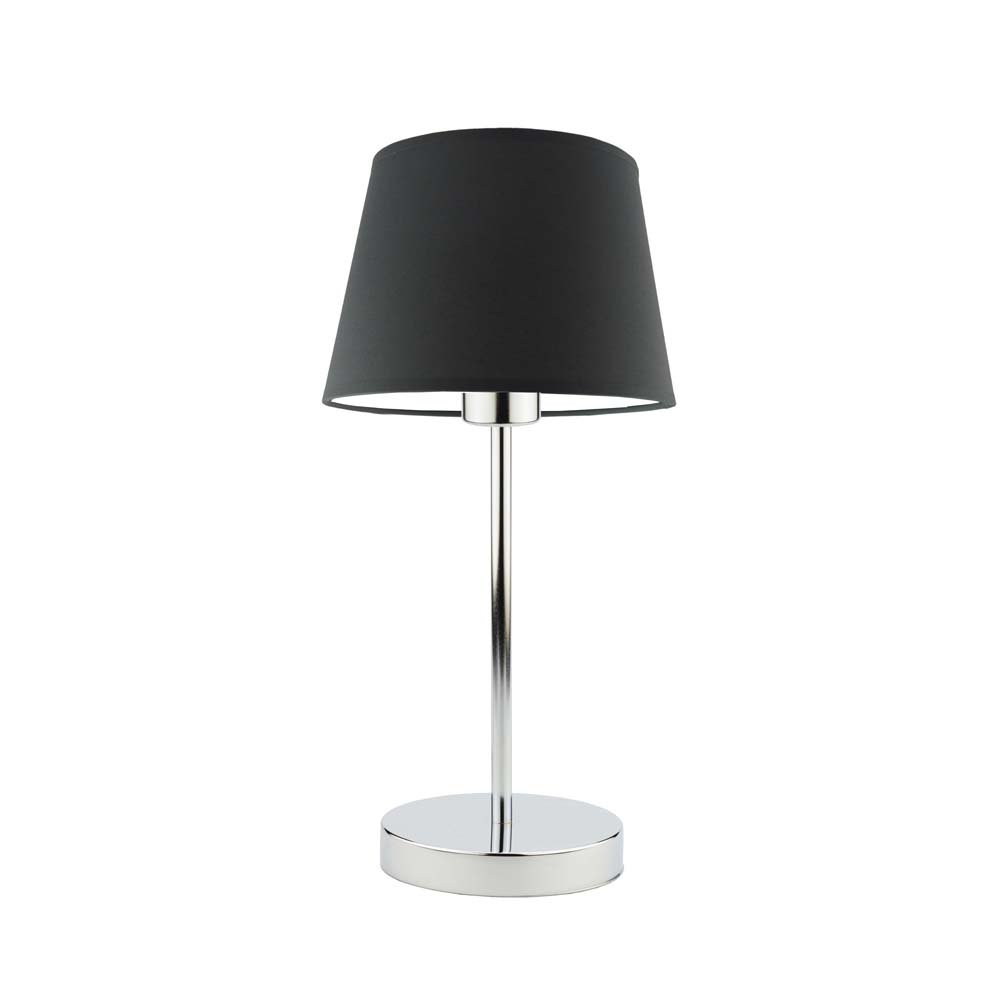 Lampka nocna LYSNE Siena, 60 W, E27, grafitowa/chrom, 41,5x19,5 cm