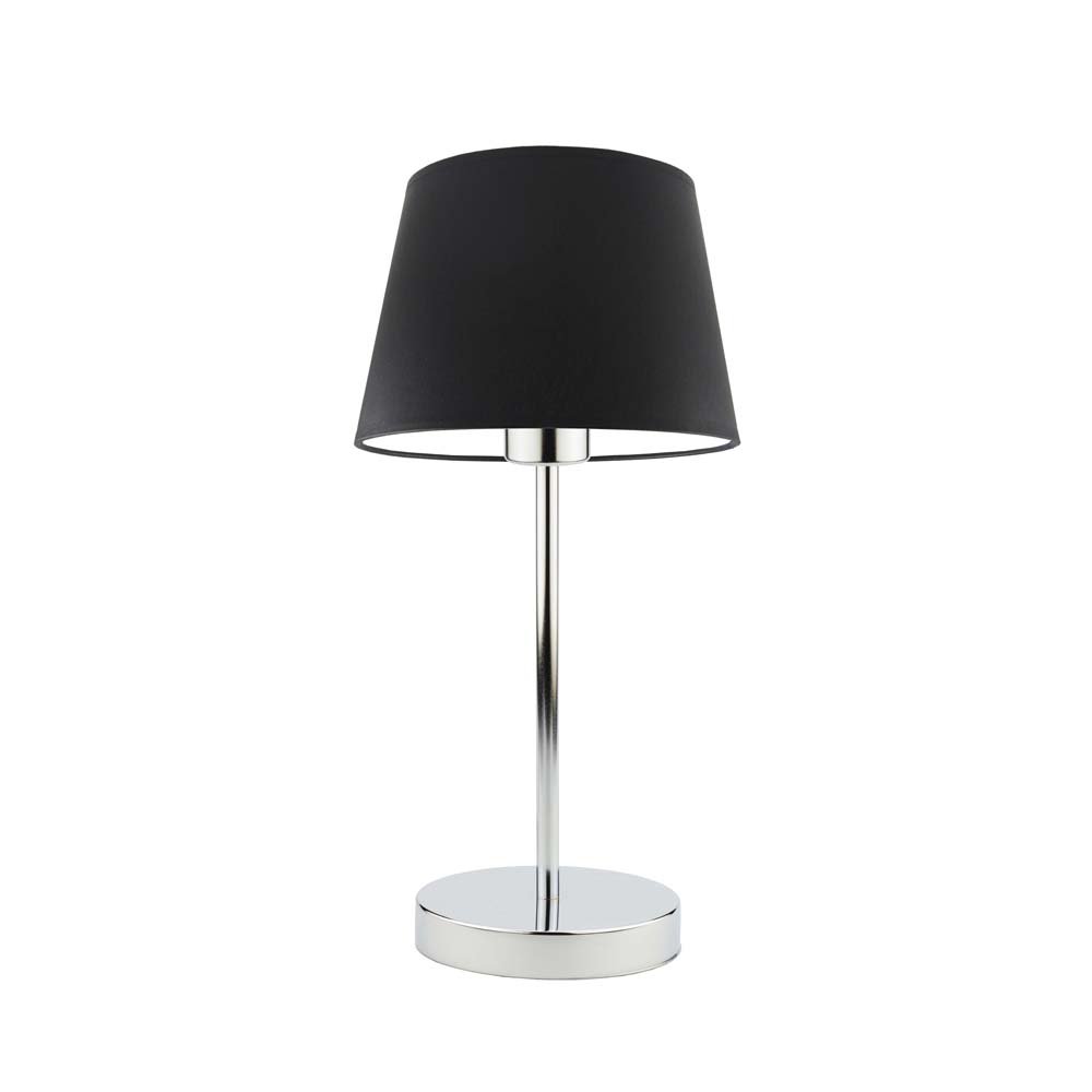 Lampka nocna LYSNE Siena, 60 W, E27, czarna/chrom, 41,5x19,5 cm