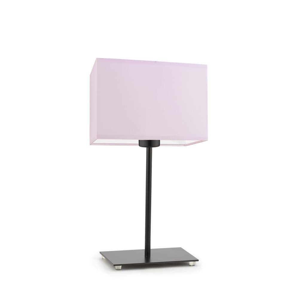 Lampka nocna LYSNE Amalfi, 60 W, E27, jasnoróżowa/czarna, 40x20 cm