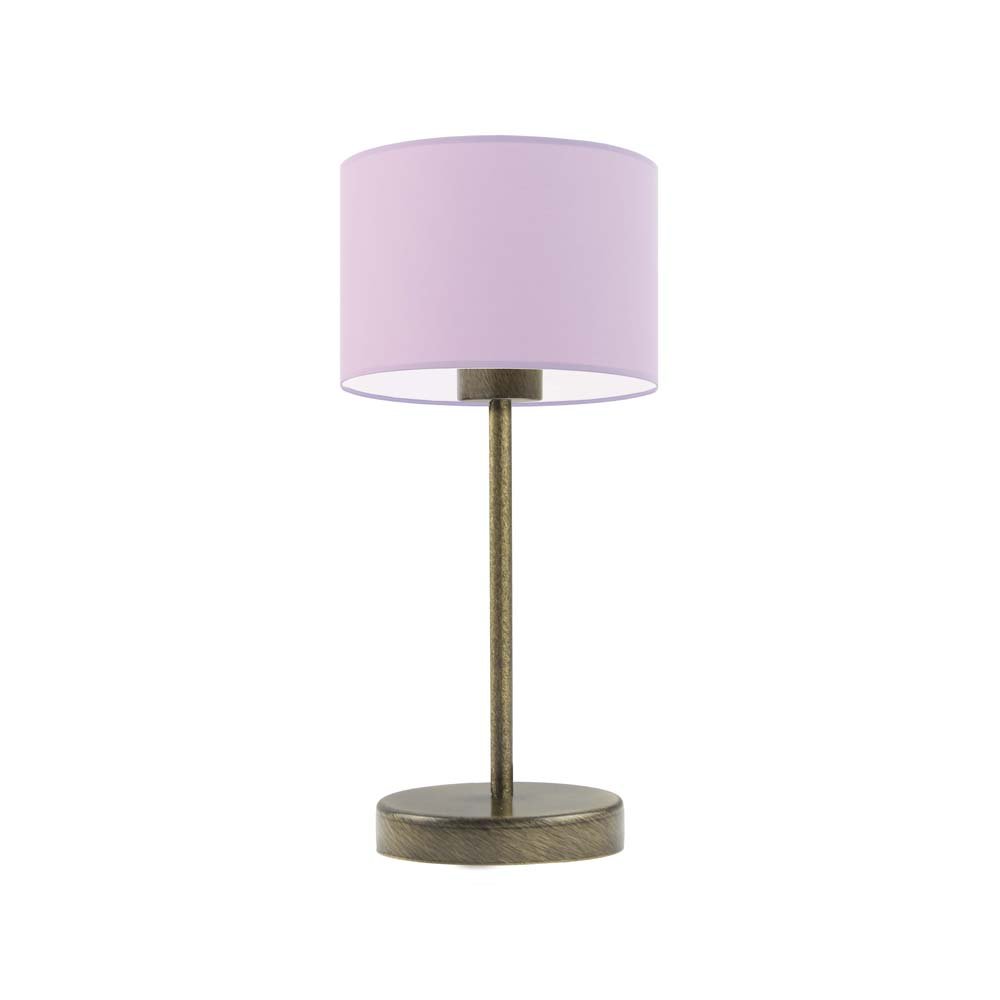 Lampka nocna LYSNE Nicea, 60 W, E27, jasnofioletowa/złota, 39,5x17,5 cm