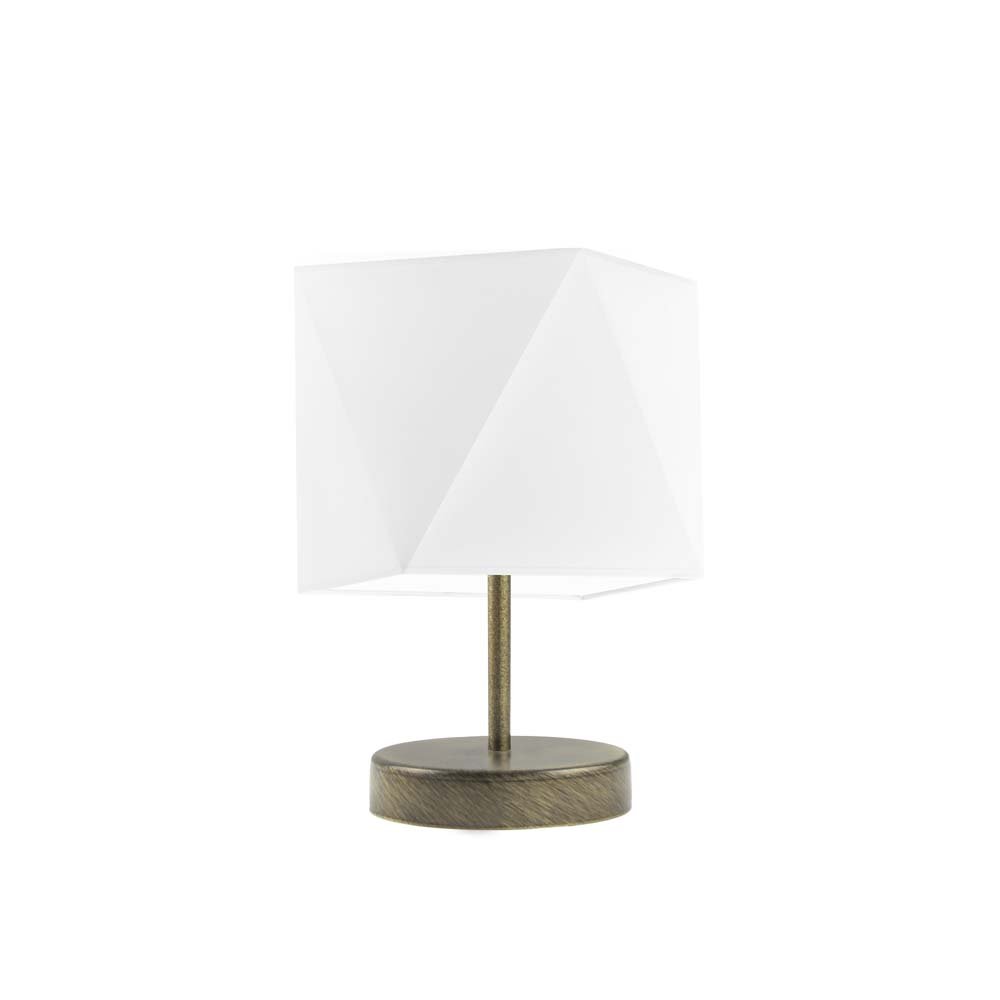 Lampka nocna LYSNE Pasadena, 60 W, E27, biała/złota, 30x23 cm