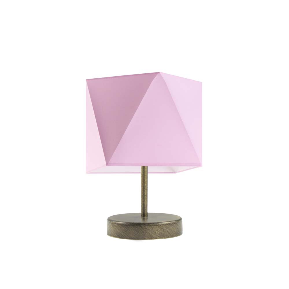 Lampka nocna LYSNE Pasadena, 60 W, E27, jasnoróżowa/złota, 30x23 cm