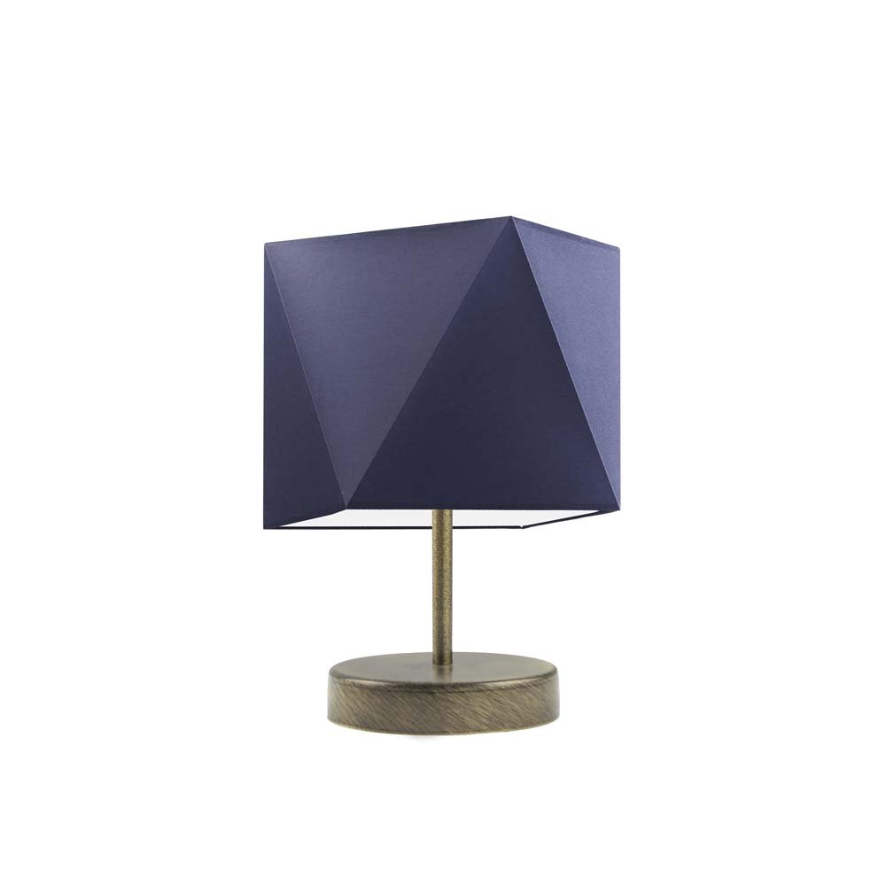 Lampka nocna LYSNE Pasadena, 60 W, E27, granatowa/złota, 30x23 cm