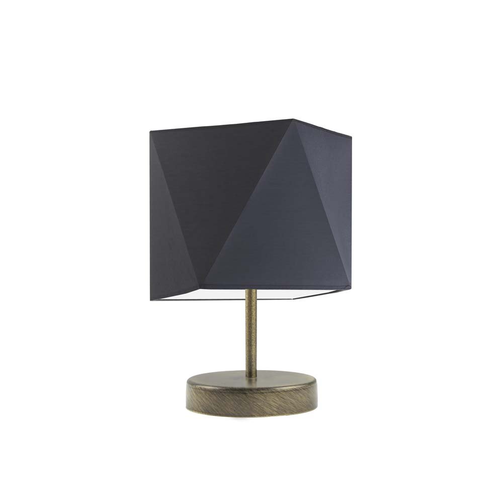 Lampka nocna LYSNE Pasadena, 60 W, E27, grafitowa/złota, 30x23 cm