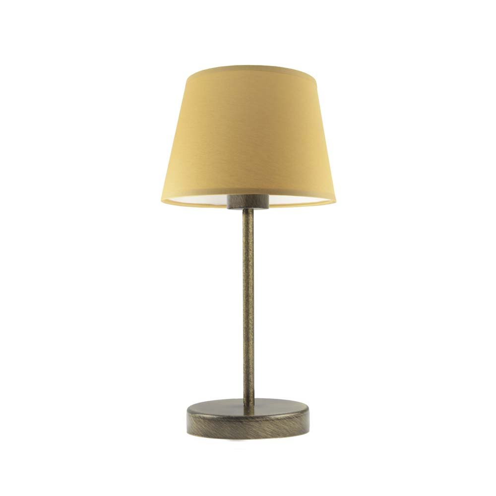 Lampka nocna LYSNE Siena, 60 W, E27, musztardowa/złota, 41,5x19,5 cm