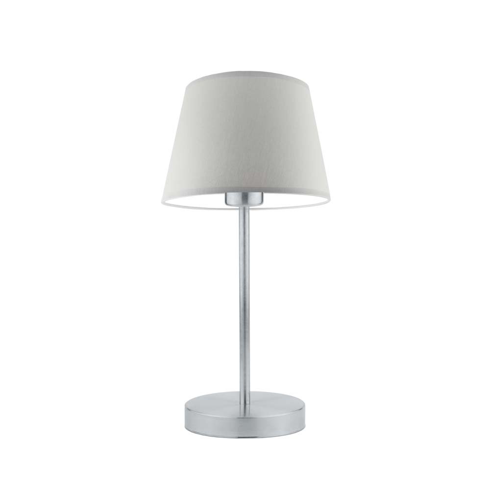 Lampka nocna LYSNE Siena, 60 W, E27, jasnoszara/srebrna, 41,5x19,5 cm
