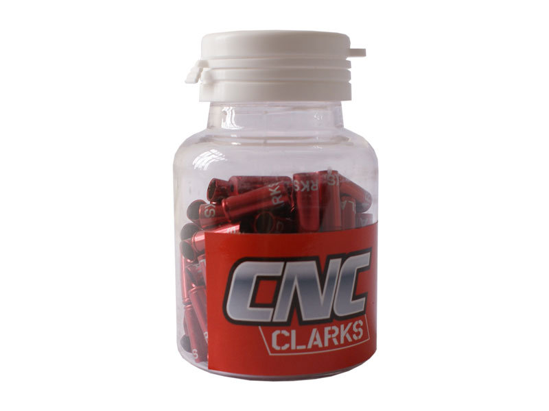 CLARKS Końcówka pancerza przerzutki CLARKS 4mm CNC aluminium 100szt czerwone 5021646022787