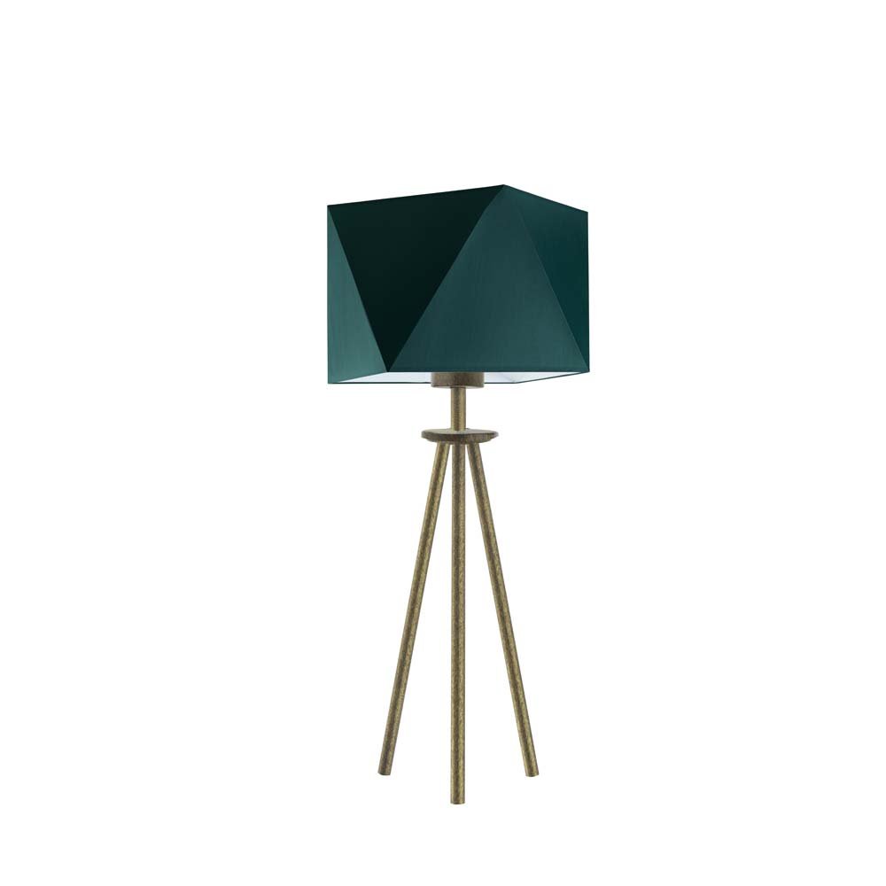 Lampka nocna LYSNE Soveto, 60 W, E27, zieleń butelkowa/złota, 50x23 cm