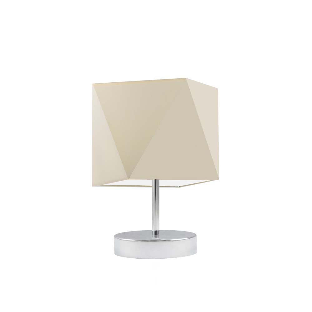 Lampka nocna LYSNE Pasadena, 60 W, E27, ecru/chrom, 30x23 cm