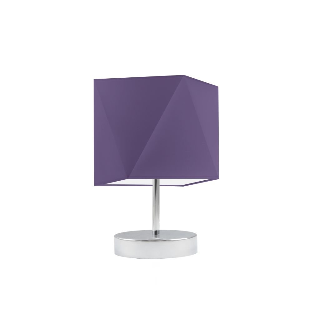 Lampka nocna LYSNE Pasadena, 60 W, E27, jasnofioletowa/chrom, 30x23 cm