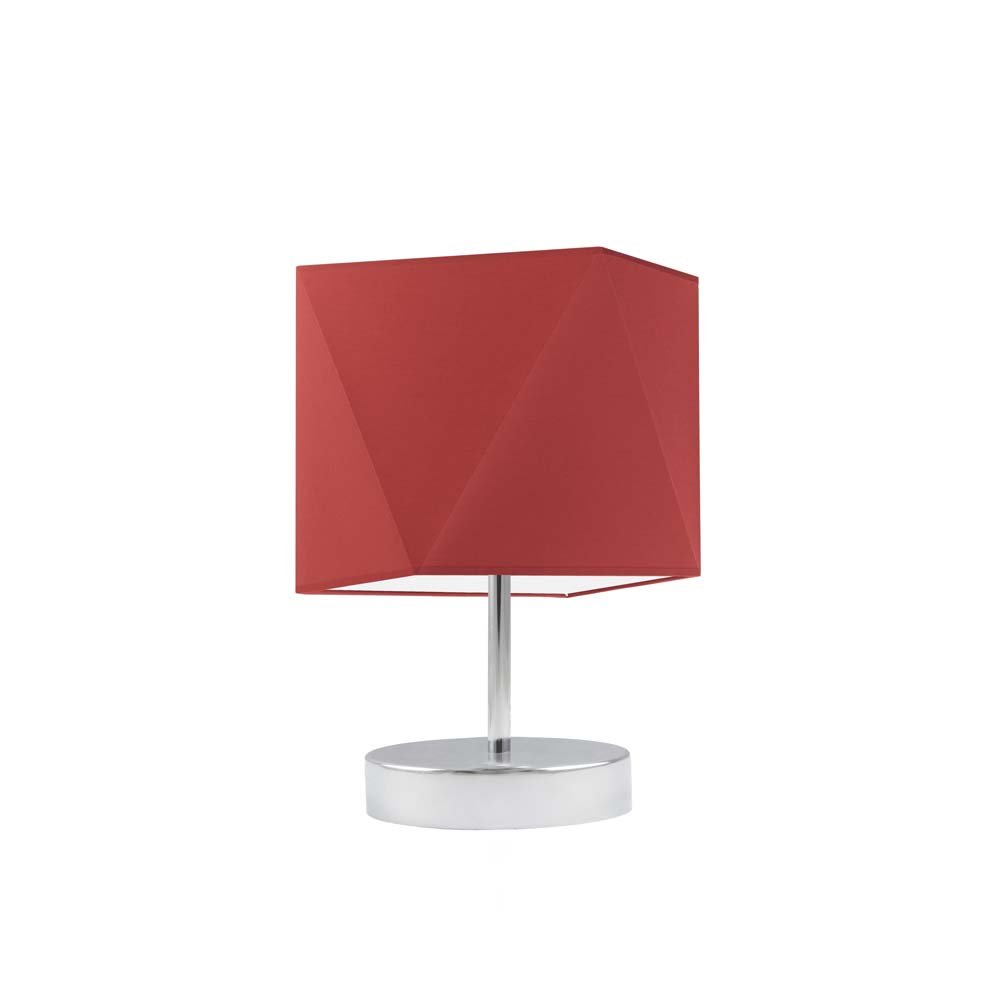 Lampka nocna LYSNE Pasadena, 60 W, E27, czerwona/chrom, 30x23 cm