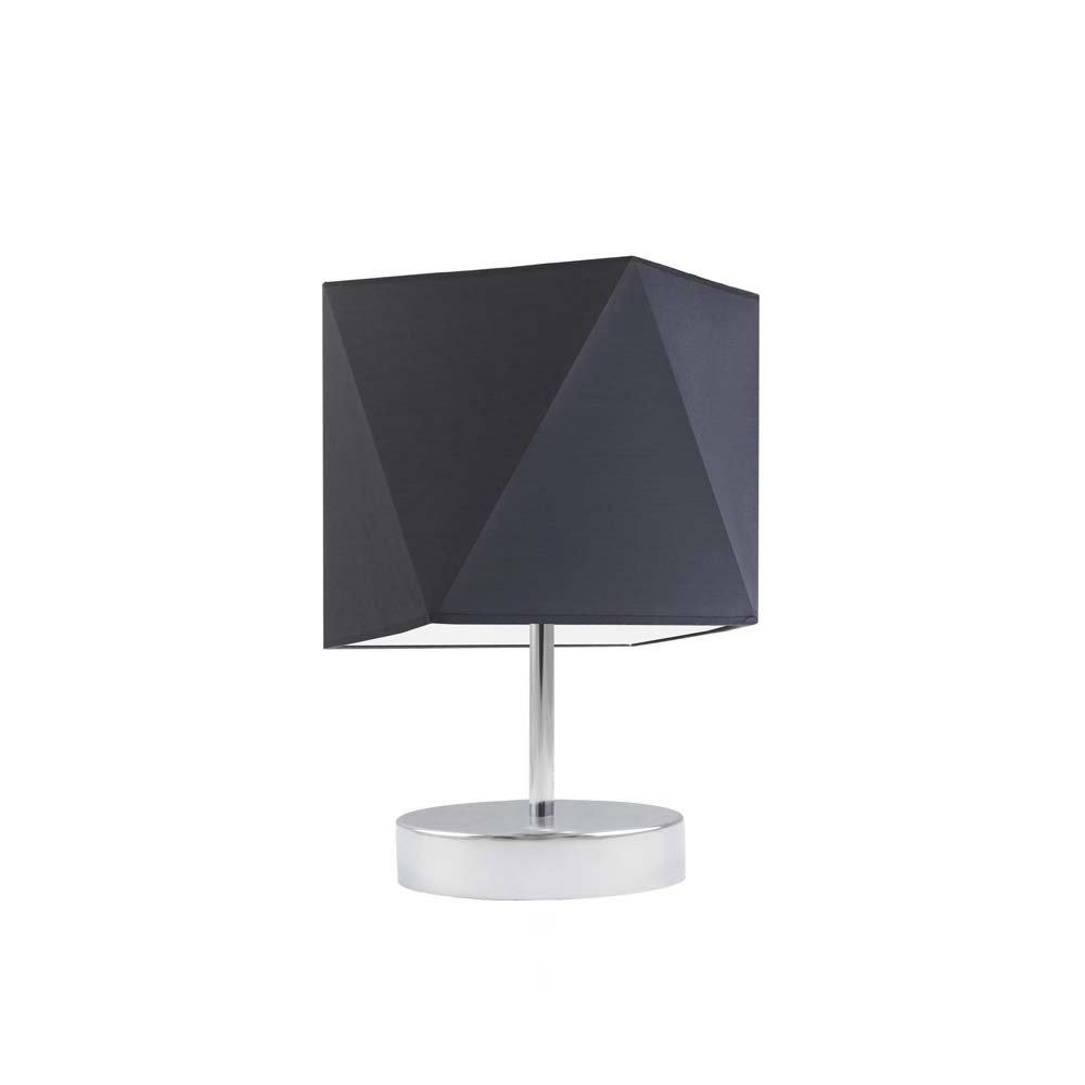Lampka nocna LYSNE Pasadena, 60 W, E27, grafitowa/chrom, 30x23 cm