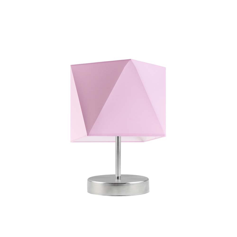 Lampka nocna LYSNE Pasadena, 60 W, E27, jasnoróżowa/stalowa, 30x23 cm