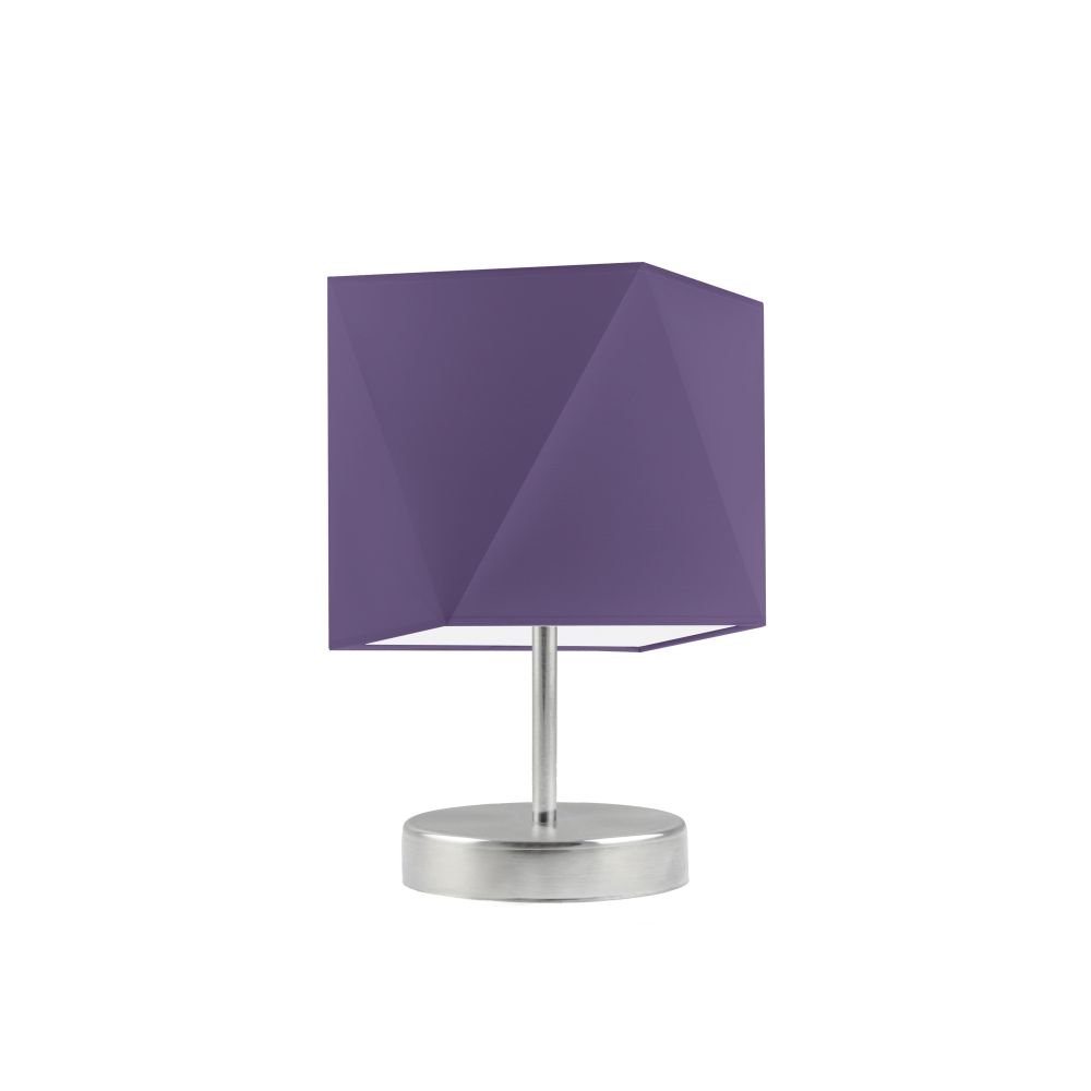 Lampka nocna LYSNE Pasadena, 60 W, E27, jasnofioletowa/stalowa, 30x23 cm