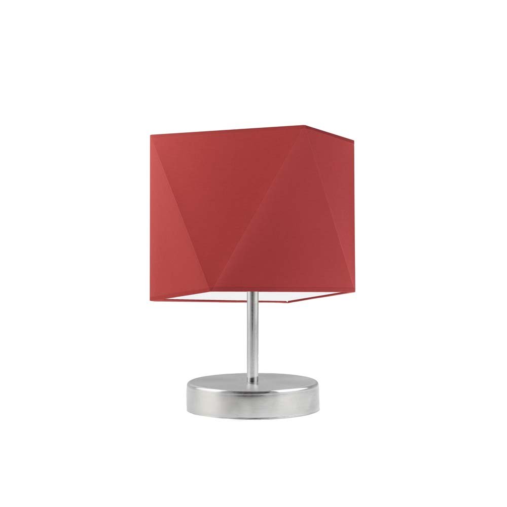 Lampka nocna LYSNE Pasadena, 60 W, E27, czerwona/stalowa, 30x23 cm