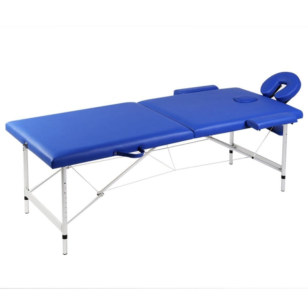 Фото - Масажний стіл VidaXL Składany stół do masażu z aluminiową ramą, 2 strefy, niebieski Lumarko! 