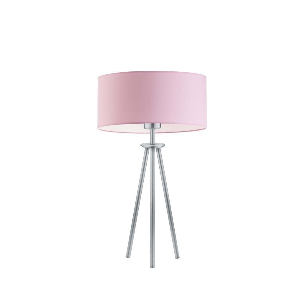 Lampka nocna LYSNE Alta, jasnoróżowa, srebrna, E27, 50x30 cm