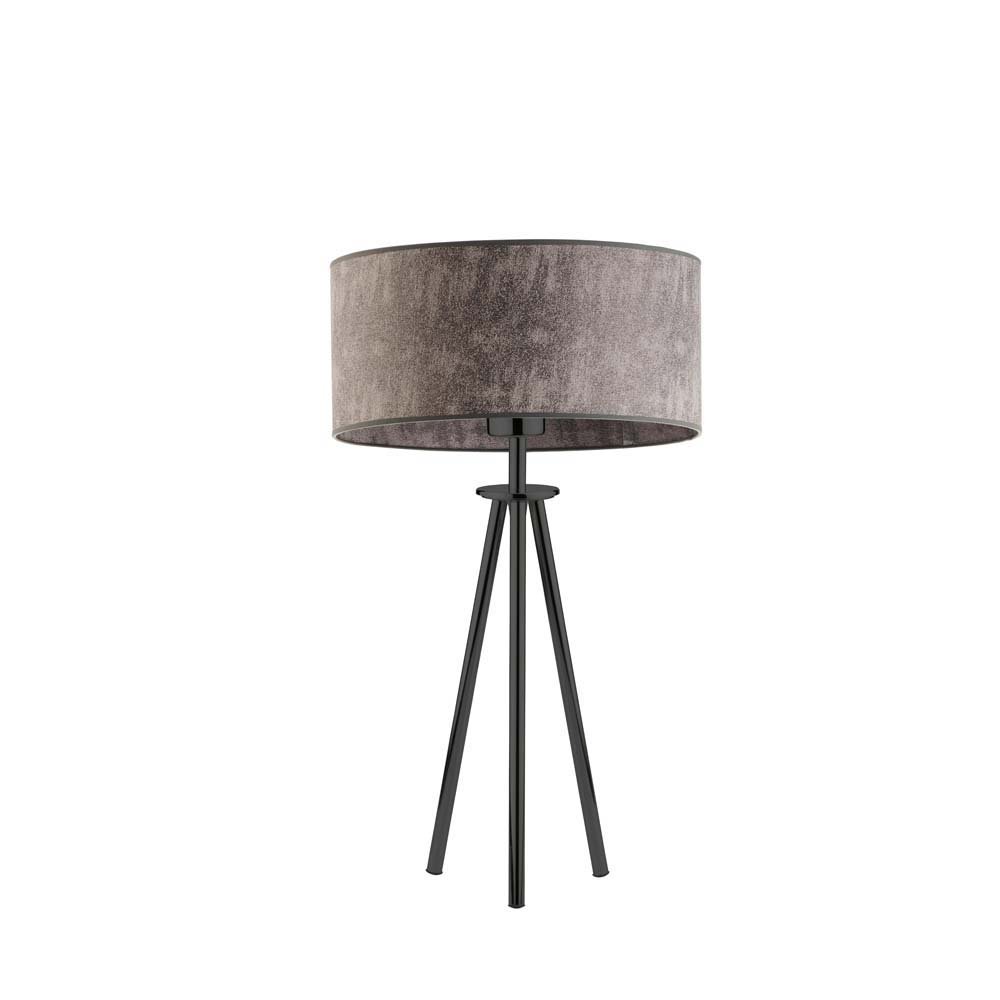 Lampka nocna LYSNE Alta, szary melanż (tzw. beton), czarna, E27, 50x30 cm