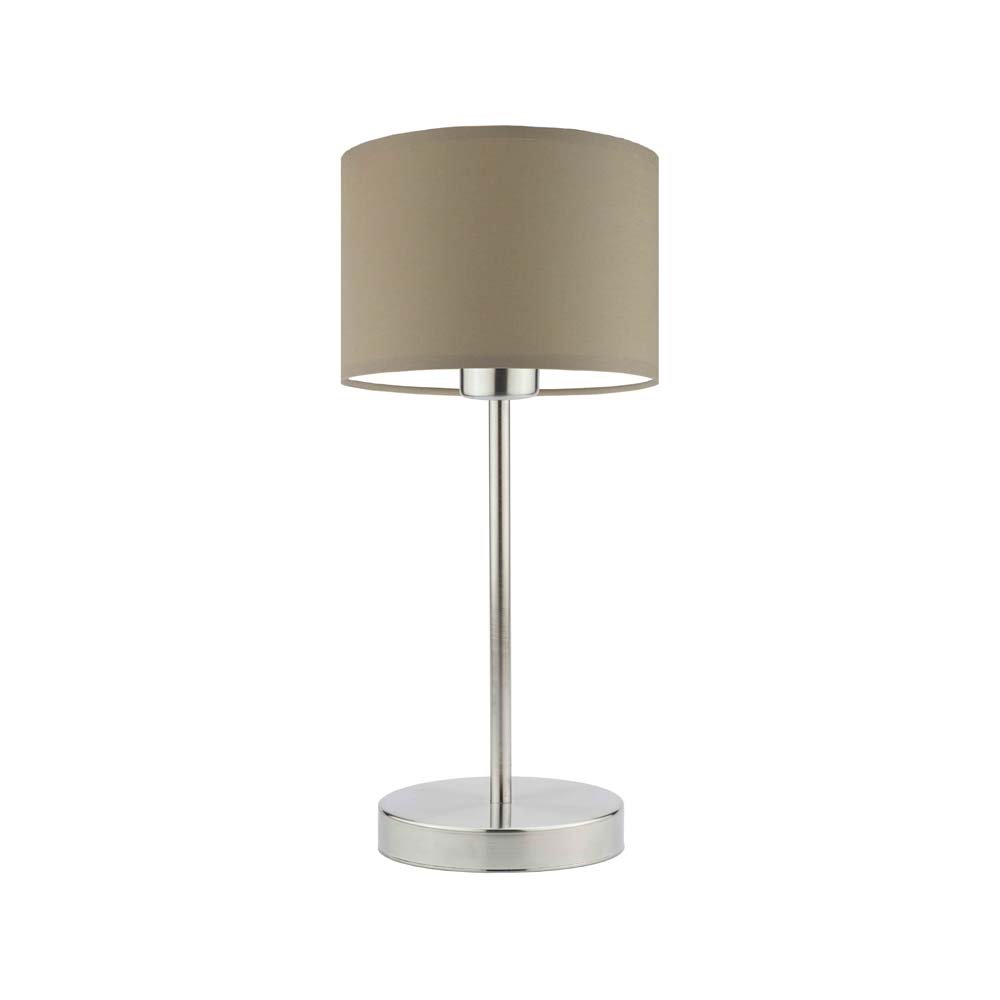 Lampka nocna LYSNE Nicea, 60 W, E27, beżowa/stalowa, 39,5x17,5 cm