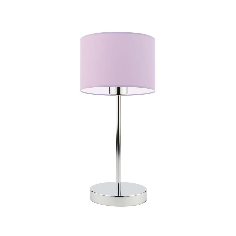Lampka nocna LYSNE Nicea, 60 W, E27, jasnofioletowa/chrom, 39,5x17,5 cm