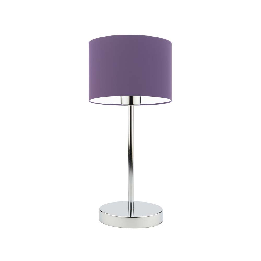 Lampka nocna LYSNE Nicea, 60 W, E27, fioletowa/chrom, 39,5x17,5 cm
