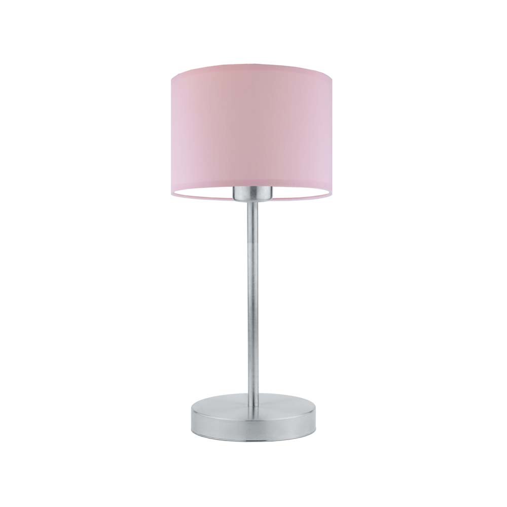 Lampka nocna LYSNE Nicea, 60 W, E27, jasnoróżowa/srebrna, 39,5x17,5 cm