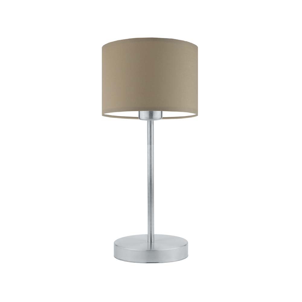 Lampka nocna LYSNE Nicea, 60 W, E27, beżowa/srebrna, 39,5x17,5 cm