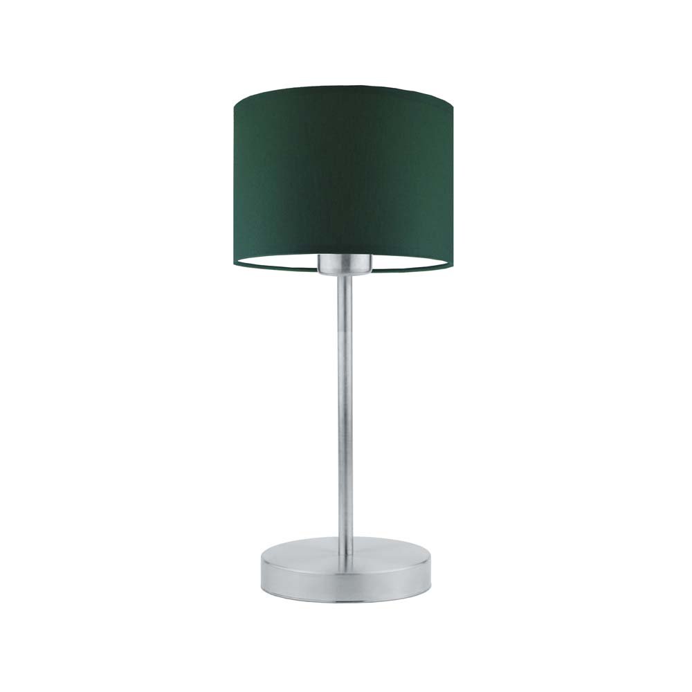 Lampka nocna LYSNE Nicea, 60 W, E27, zieleń butelkowa/srebrna, 39,5x17,5 cm