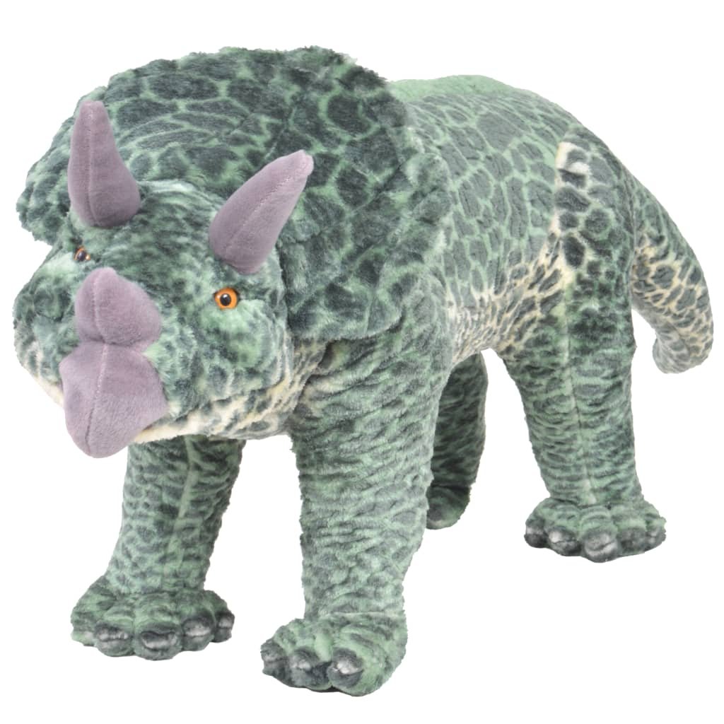 vidaXL vidaXL Pluszowy triceratops, stojący, zielony, XXL