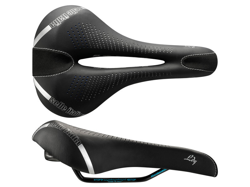 Selle ITALIA Siodło ITALIA LADY E-BIKE GEL FLOW S (id match - S2) Manganese Tube 7, fibra-tek - Mokka, 300g czarno-niebieski (NEW) A-SIT-022H601IHC001