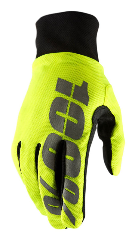 100%, Rękawiczki kolarskie, Hydromatic Waterproof Glove neon yellow, żółty, rozmiar L