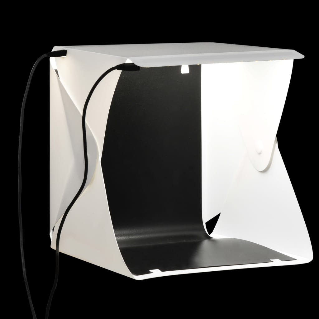 Składany lightbox studyjny z lampami LED, 23x25x25 cm, biały