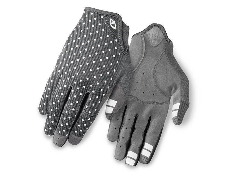 Giro, Rękawiczki kolarskie damskie, La Dnd dark shadow white dots, biały, rozmiar M