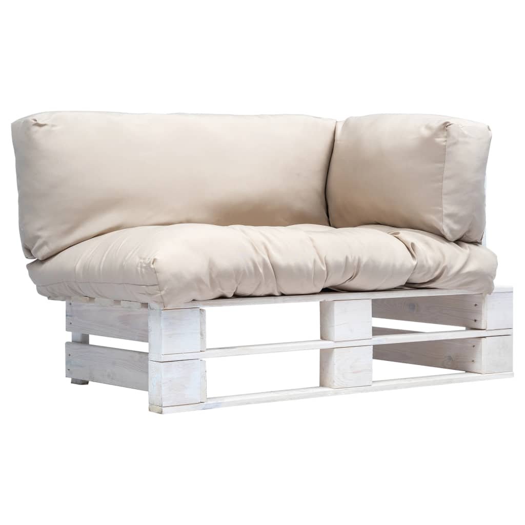 vidaXL Sofa ogrodowa z palet z piaskowymi poduszkami, sosna FSC