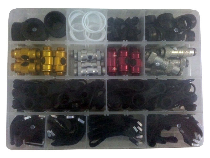 Lezyne części zamiennych Tackle Box dla stóp i rączka pompy gumowe nakładki, Straps itp., pomp Y8 Parts, 1-RP-tbox-V4/Stand-i stopka pompy, czarna, 1 1-RP-TBOX-V4