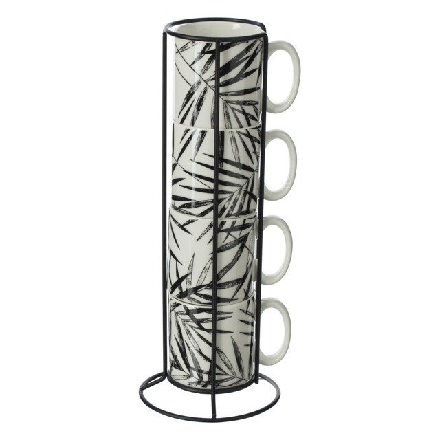 Komplet filiżanek, MIA HOME, Tazas, szara, 240 ml, 4 szt.