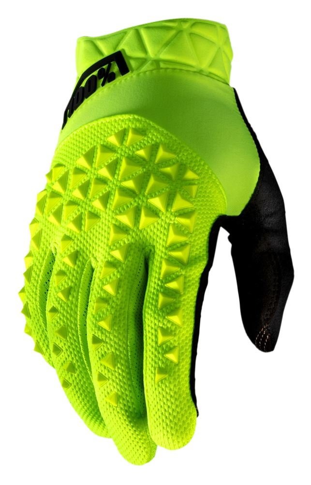 100%, Rękawiczki kolarskie, Geomatic Glove fluo yellow, zielony, rozmiar L