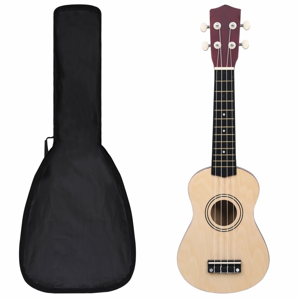 vidaXL Ukulele sopranowe z pokrowcem dla dzieci jasne drewno 21 70146