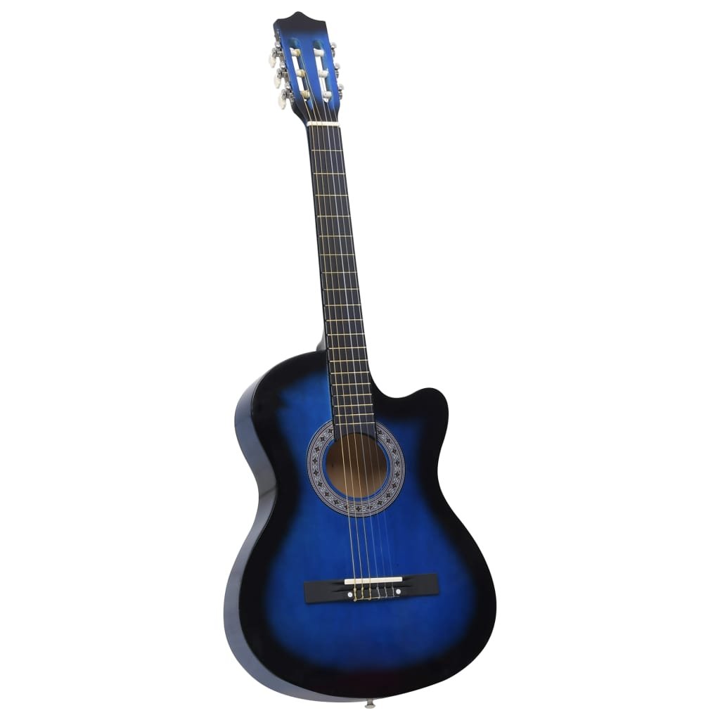 vidaXL Gitara akustyczna z wycięciem 6 strun niebieska 38 70134