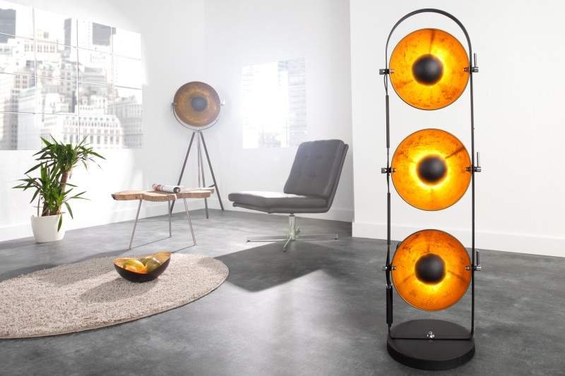 Invicta Interior Lampa podłogowa Atelier 3 czerń/złoto 22968