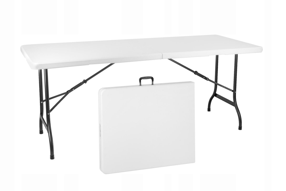 Stół EUROHIT, biało-czarny, 180 × 74 × 74 cm