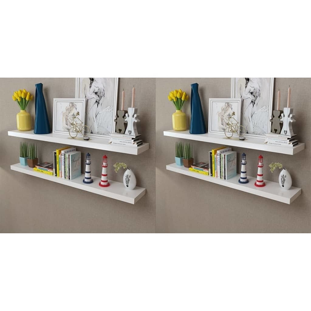 vidaXL vidaXL Półki ścienne, 4 szt., białe, 120 cm