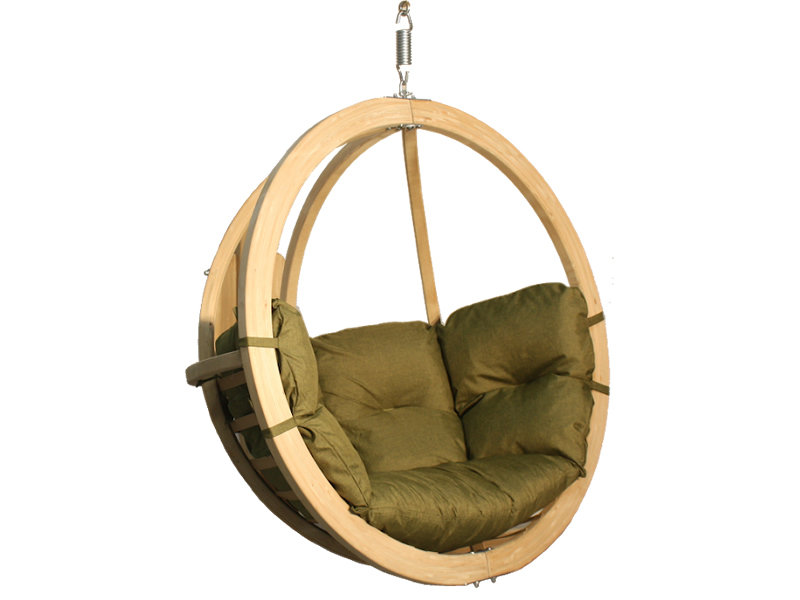Fotel hamakowy drewniany, pistacjowy Swing Chair Single (2)