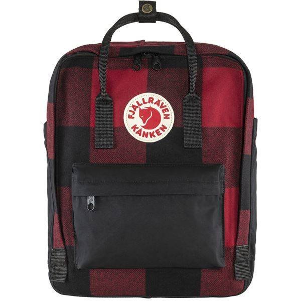 Fjallraven, Plecak Kanken Re-Wool F23330-320-550, czarno-czerwony, 16L