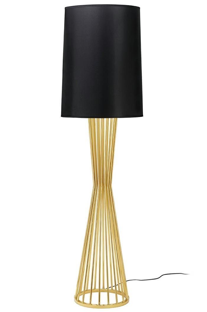 King Home Lampa podłogowa HOLMES złota z czarnym kloszem - metal XCF7583-145 [11675157]