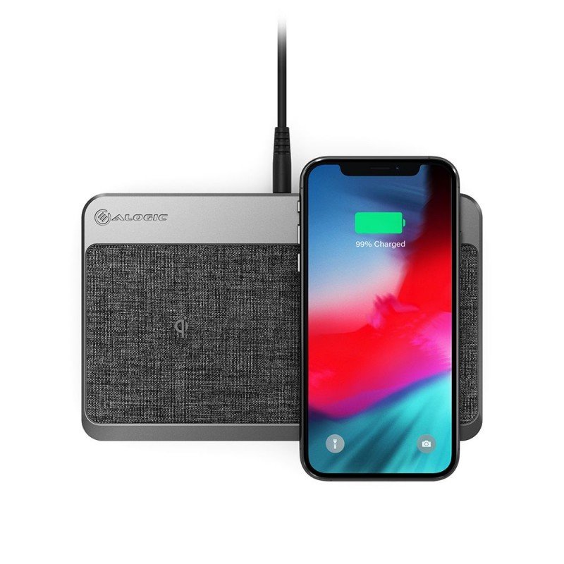 Alogic Ładowarka Alogic Ladegerät Wireless Multi-Device mit USB-A & USB-C gra UL2QC10CA-SGR